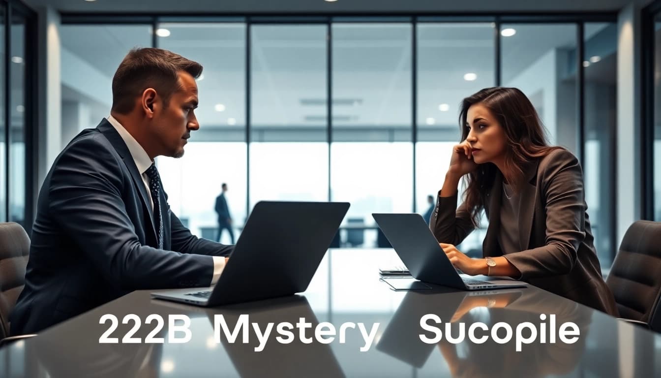 Engaging in B2B mystery shopping dialogue in a modern corporate office, highlighting customer experience insights.