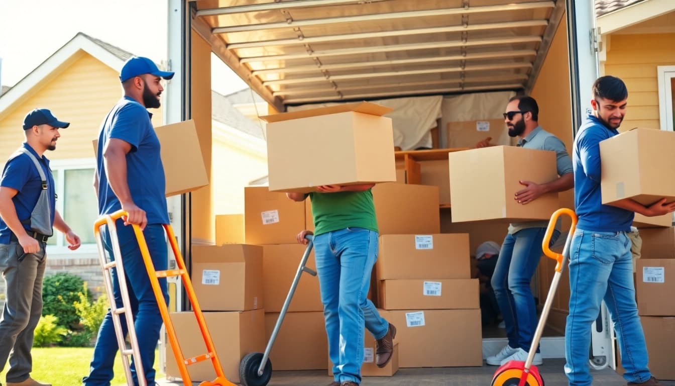 Cullen moving team efficiently packing and loading items for a relocation.