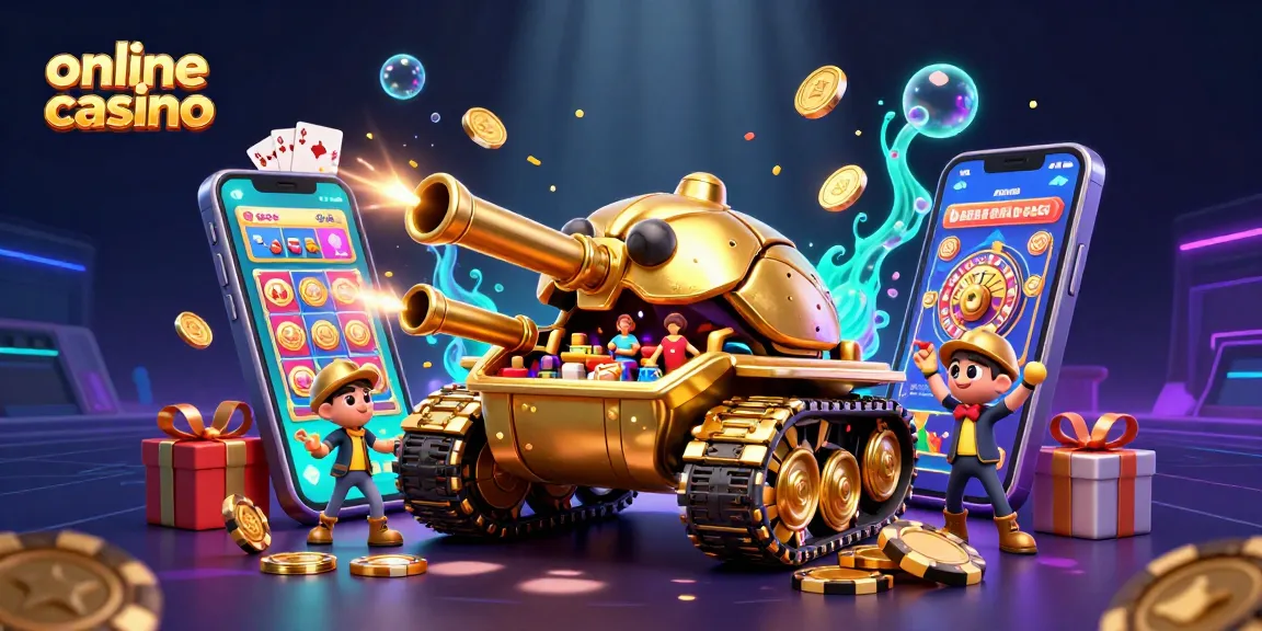 Gioca in un online casino con un carro armato dorato che esplode di giochi e divertimento!