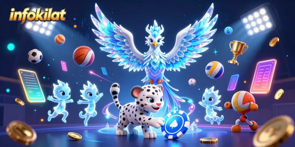 Infokilat grants VIP access to online casino bonuses with a vibrant 3D illustration of gaming characters.