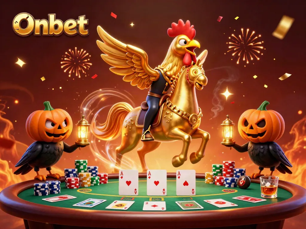Engage with Onbet's vibrant online casino scene featuring dynamic casino characters and rich game elements.