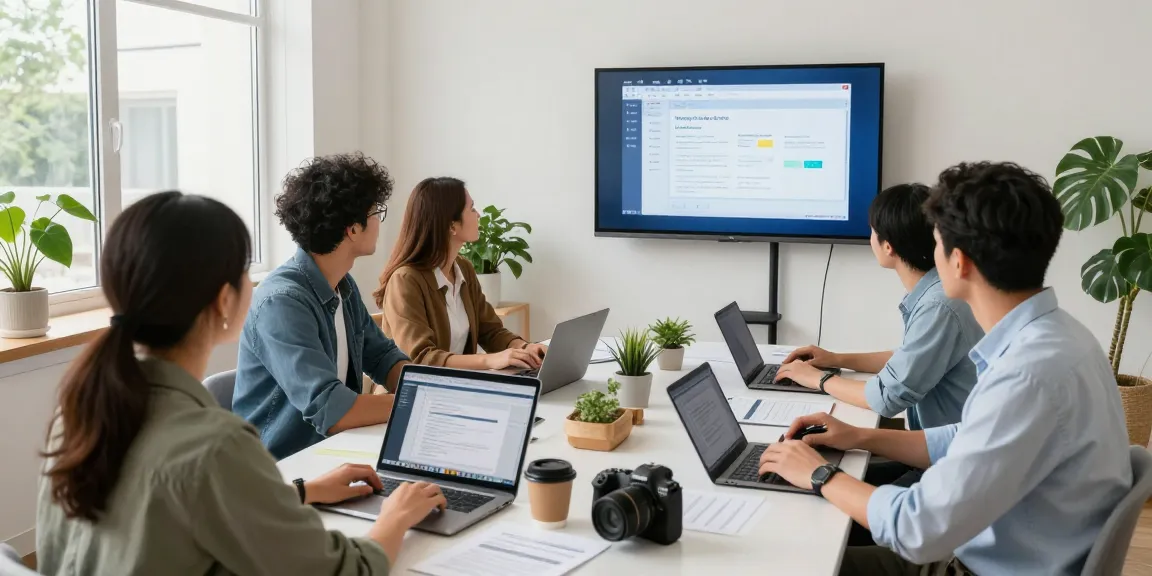 使用WPS Office进行实时协作的现代办公团队，展示高效工作环境。