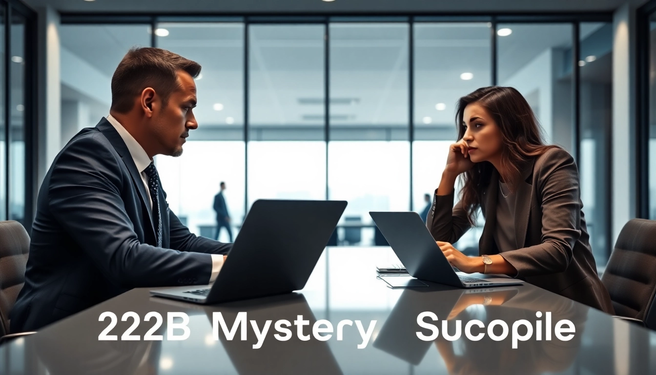 Engaging in B2B mystery shopping dialogue in a modern corporate office, highlighting customer experience insights.