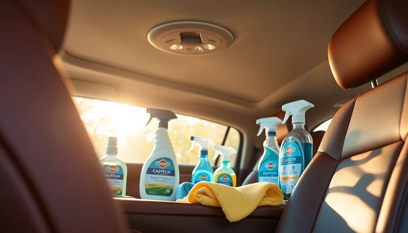 Cleaning a car interior with effective interior car cleaner Canada products.