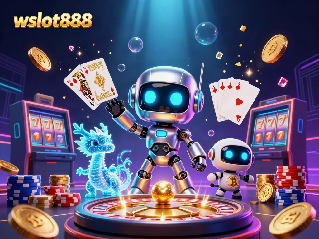 Menggali keseruan bermain wslot888 dengan robot cyberpunk, permainan dan koin emas yang menyebar.