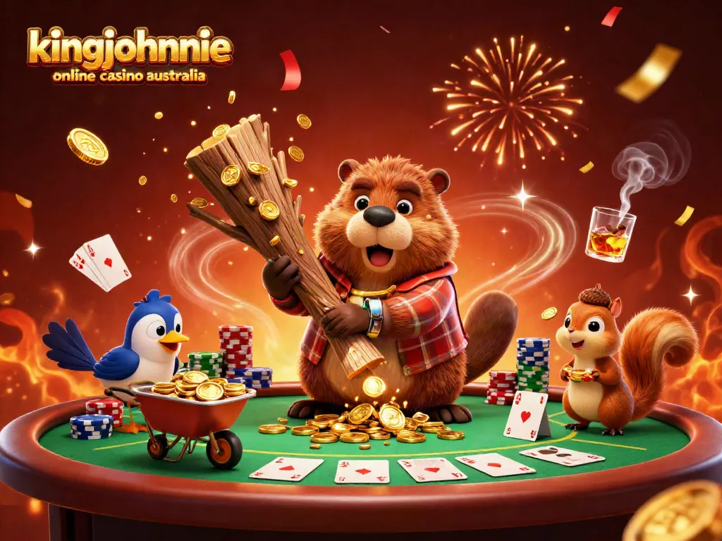 Experience the excitement of kingjohnnie online casino australia with this vibrant 3D illustration.