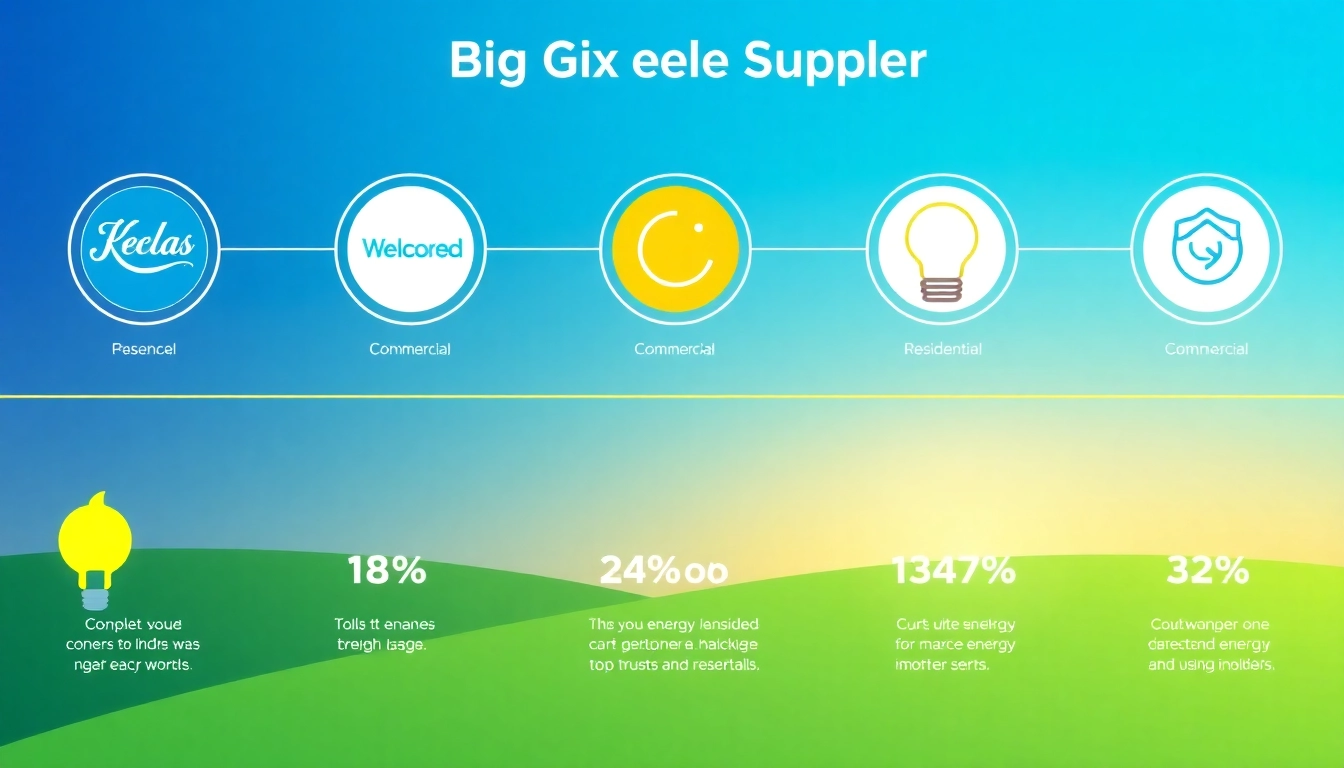 Visual representation of the big six energy suppliers highlighting their market share and customer satisfaction.