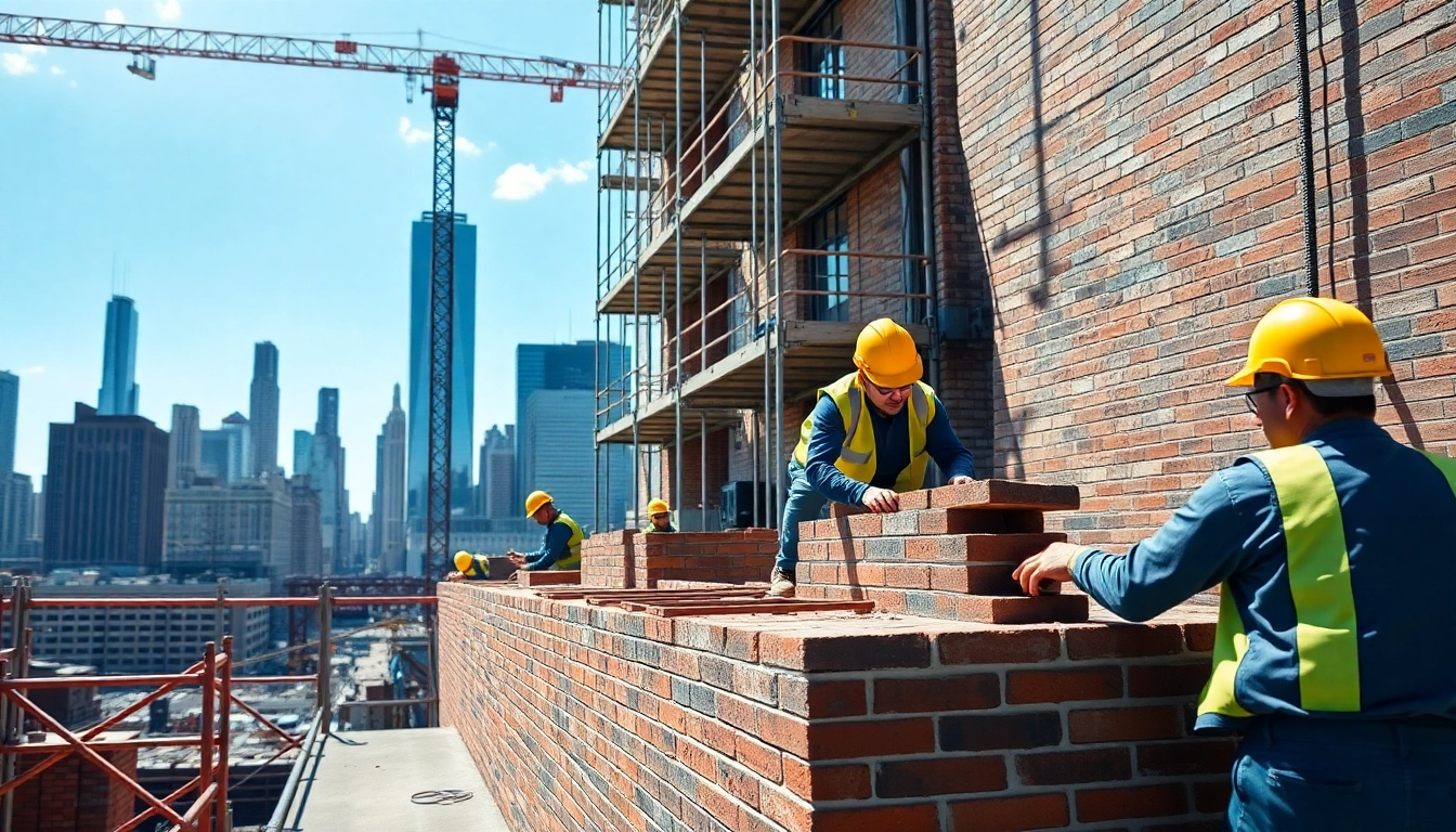 A hardworking New York City Commercial General Contractor team building a project in the city.