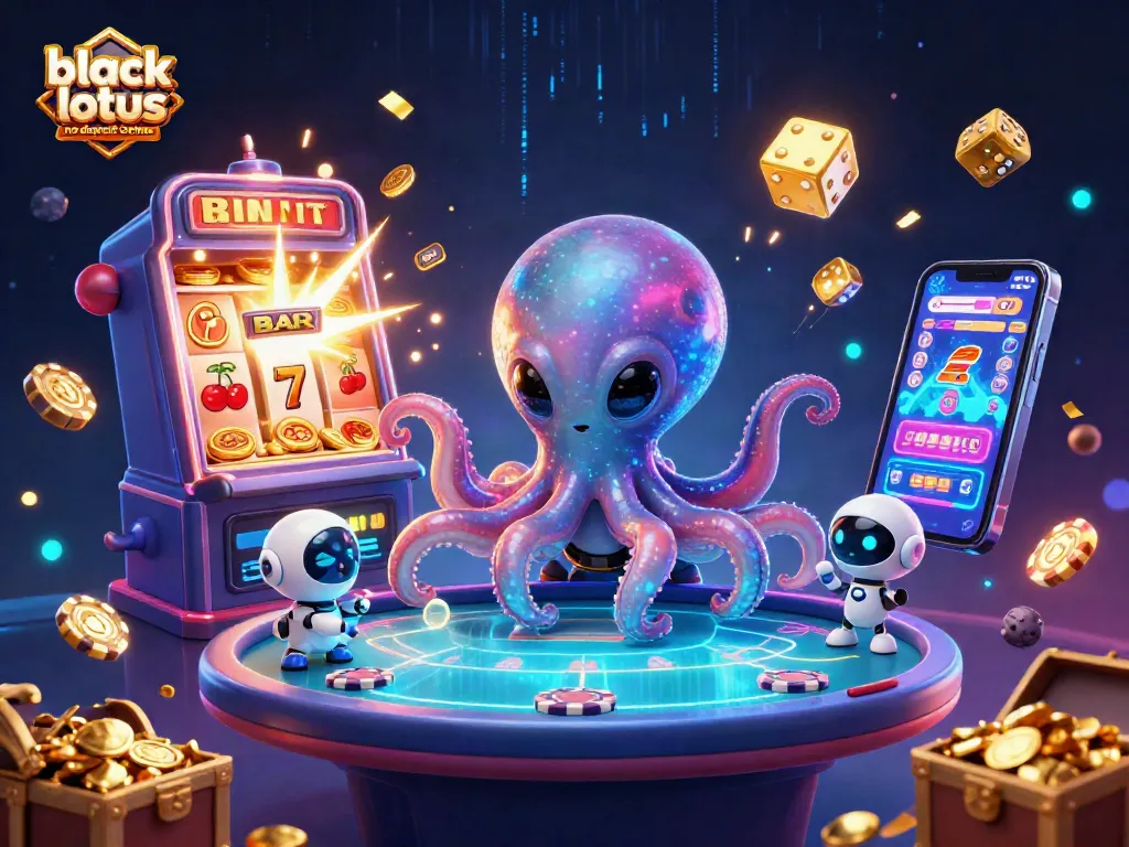 Engage with the vibrant black lotus no deposit bonus scene showcasing a cosmic octopus at a poker table.