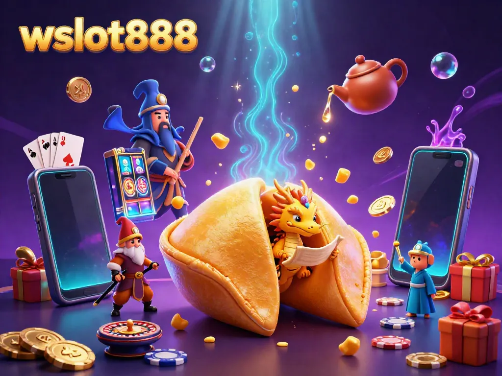 Permainan slot wslot888 dengan karakter unik dan elemen emas yang memikat.