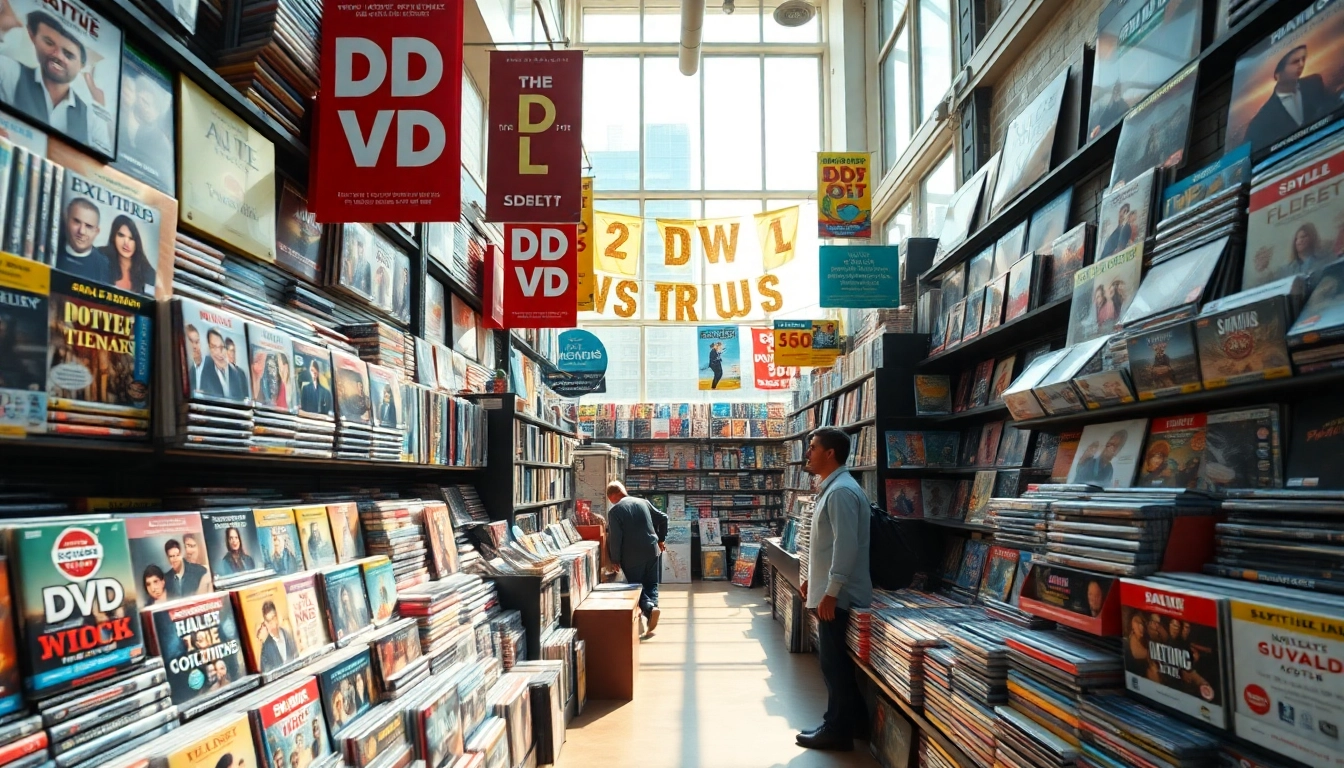 Browse diverse selections from a leading dvd distributor featuring vibrant displays of movies and music.
