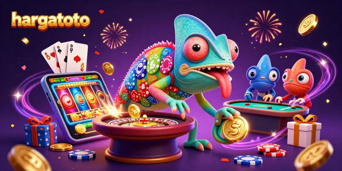 Experience thrilling gameplay at hargatoto with a vibrant casino scene showcasing slots and jackpots.