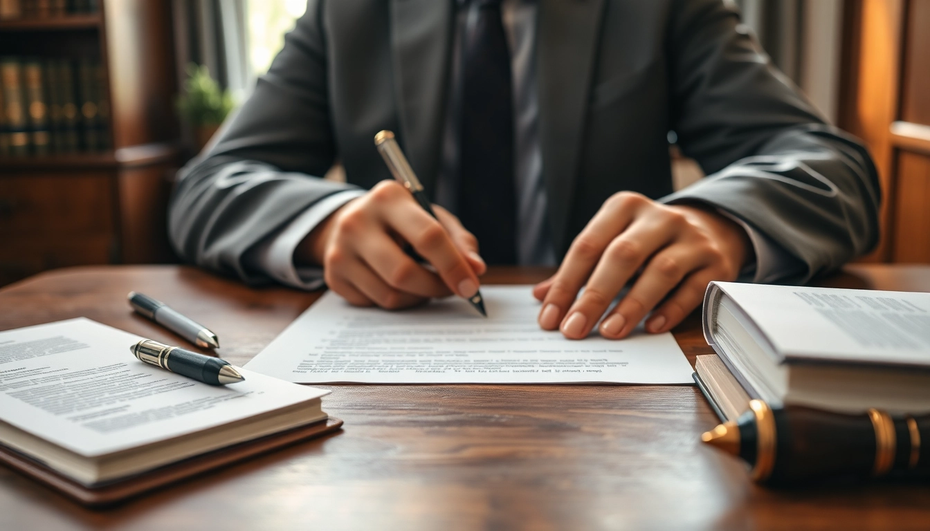 Lawyer preparing Wills in a bright office, highlighting professionalism and trust.