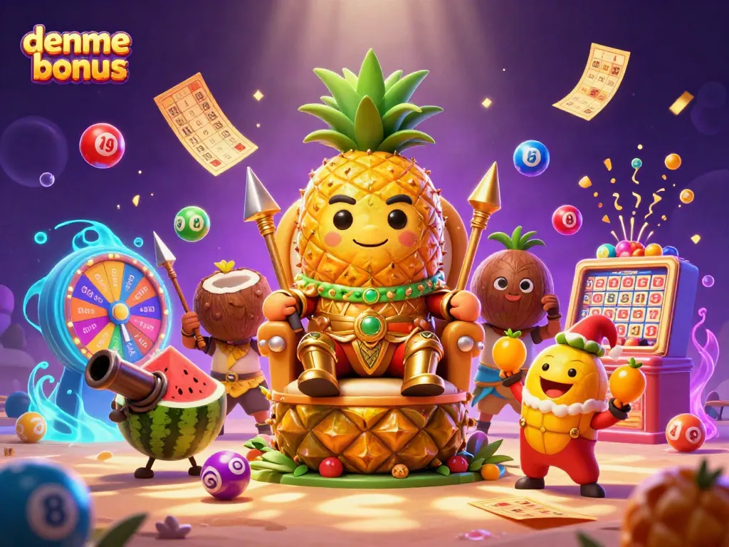 Engage with deneme bonus opportunities, featuring a playful casino scene with vibrant characters and dynamic elements.
