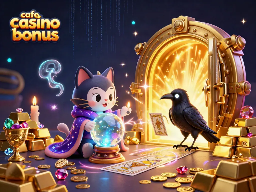 Experience the thrilling cafe casino bonus with engaging elements and dynamic characters in a magical scene.
