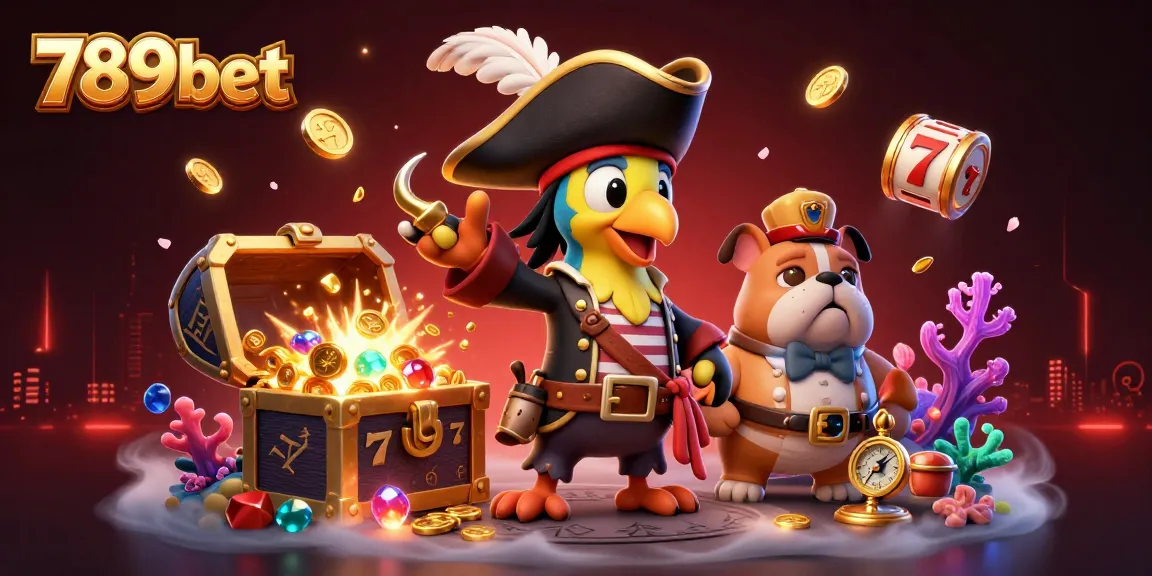 Engage in exciting gameplay with 789bet, featuring pirate characters and slot reels.