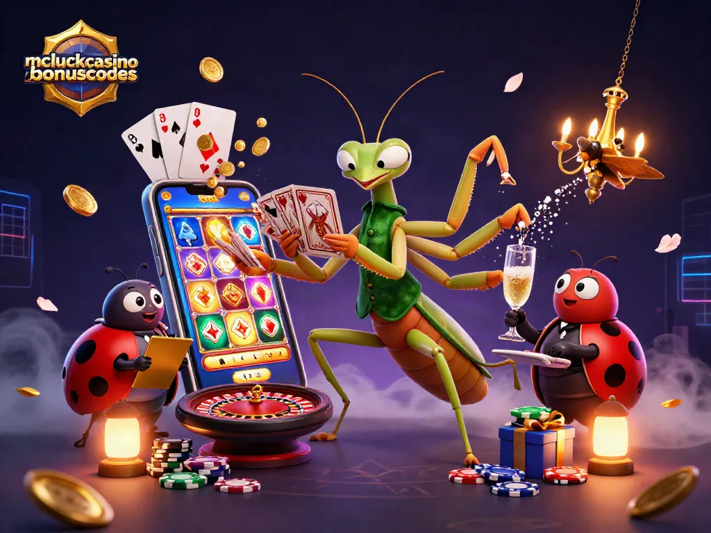 Win big with mcluckcasinobonuscodes at this vibrant 3D casino illustration!