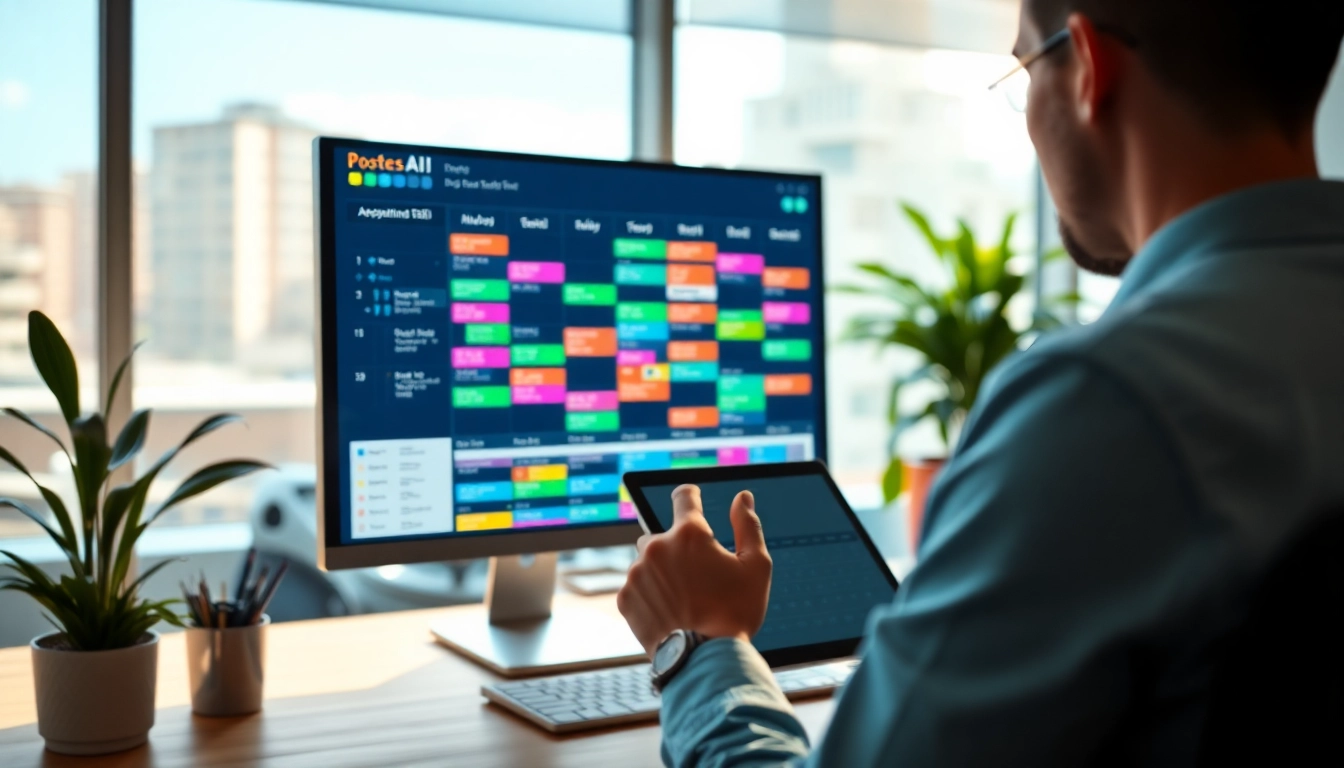 Streamlined interface featuring the best AI scheduling assistant showcasing a vibrant calendar.