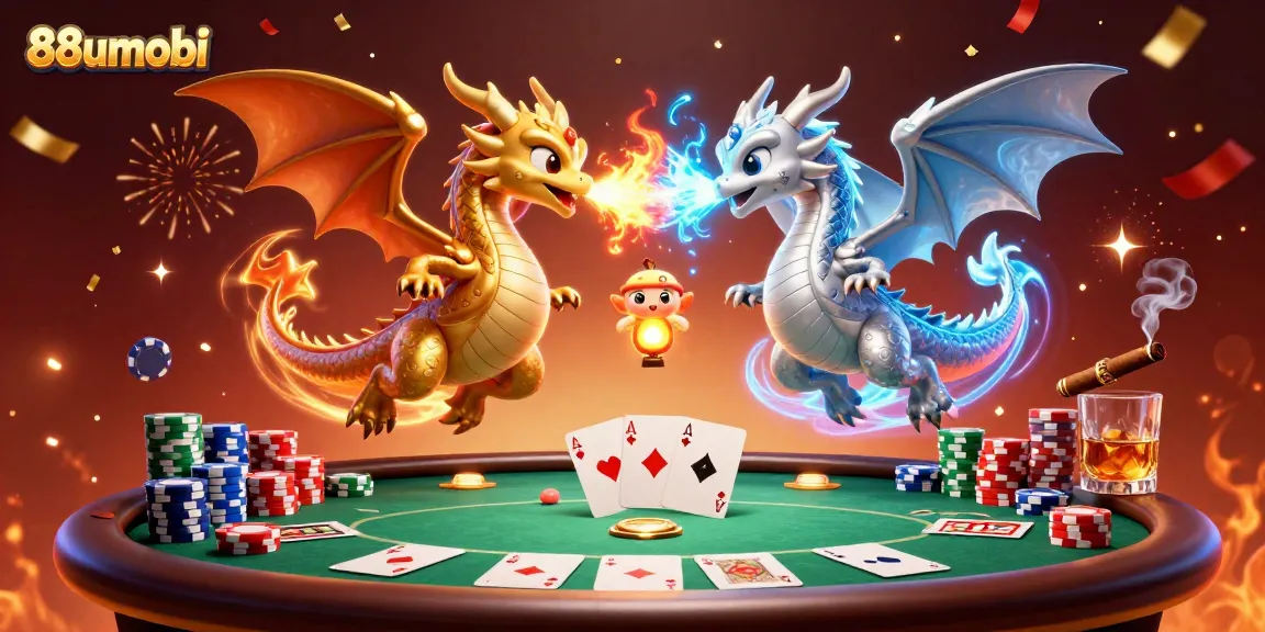 Engage with thrilling moments at 88uumobi featuring epic dragon showdowns and vibrant poker scenes.