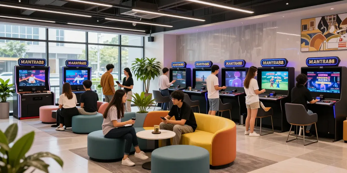 Engaging scene at MANTRA88 highlighting vibrant entertainment options with diverse visitors enjoying gaming and VR experiences.