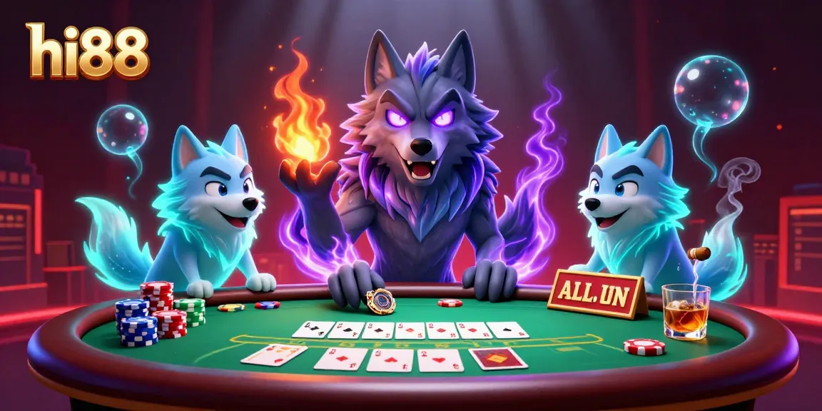 Engage in high-stakes poker at hi88 with shadow wolves showcasing thrilling gameplay.