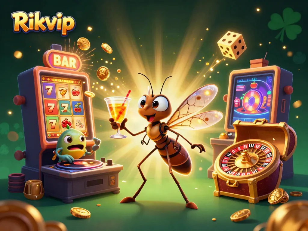 Experience the excitement of Rikvip casino with colorful slots and winning symbols