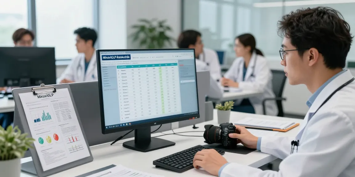 Healthcare analysis of MiraviGLP retatrutide rankings in a modern office setting.