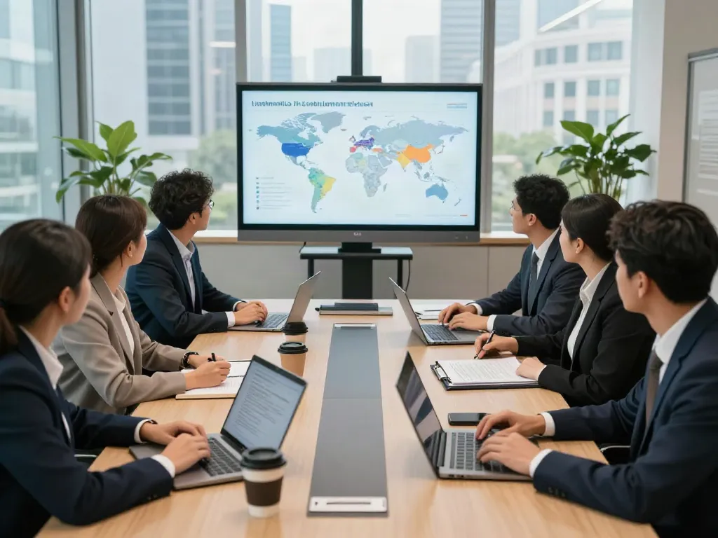 Lead Roedl team strategizing legal solutions in a modern advisory meeting environment.