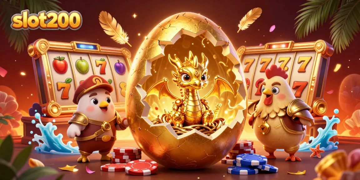 Menangkan permainan slot200 dengan baby dragon emas dan simbol keberuntungan di dunia kasino