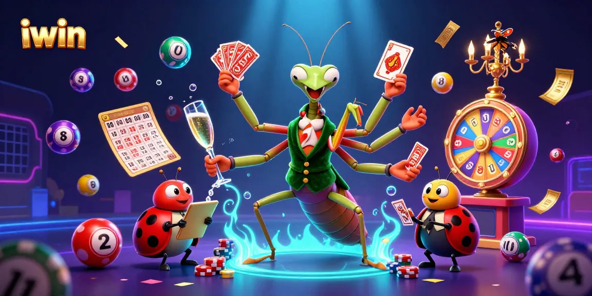 iwin card sharp deals and shuffles in a vibrant, casino-themed illustration showcasing dynamic game elements and colorful balls.