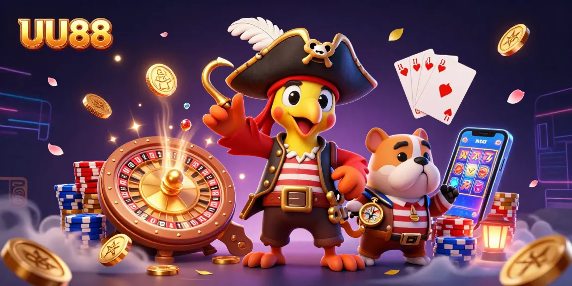 Experience exciting gameplay at UU88 with vibrant 3D visual elements showcasing dynamic casino action.