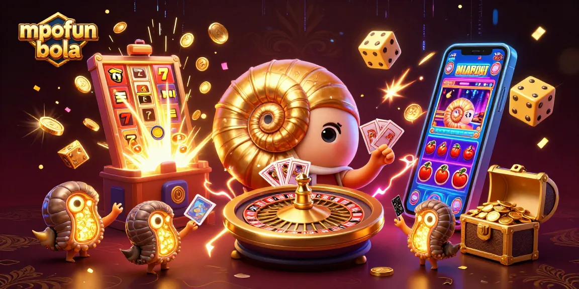 Experience the excitement of mpofun bola with vibrant casino elements and a dynamic 3D scene.