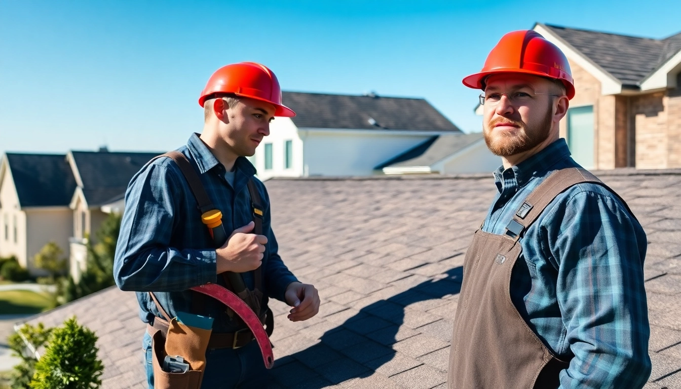 Evaluating twinsburg oh roof repairs with a professional inspecting a residential roof in Ohio.