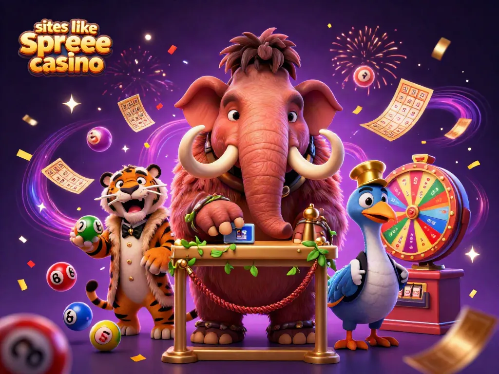 Engage with exciting sites like spree casino in a vibrant scene of colorful lottery balls and dynamic prizes.