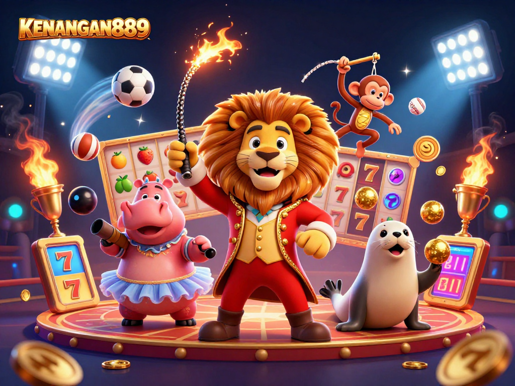 Experience the excitement at KENANGAN889 with immersive slot games and vibrant circus characters.
