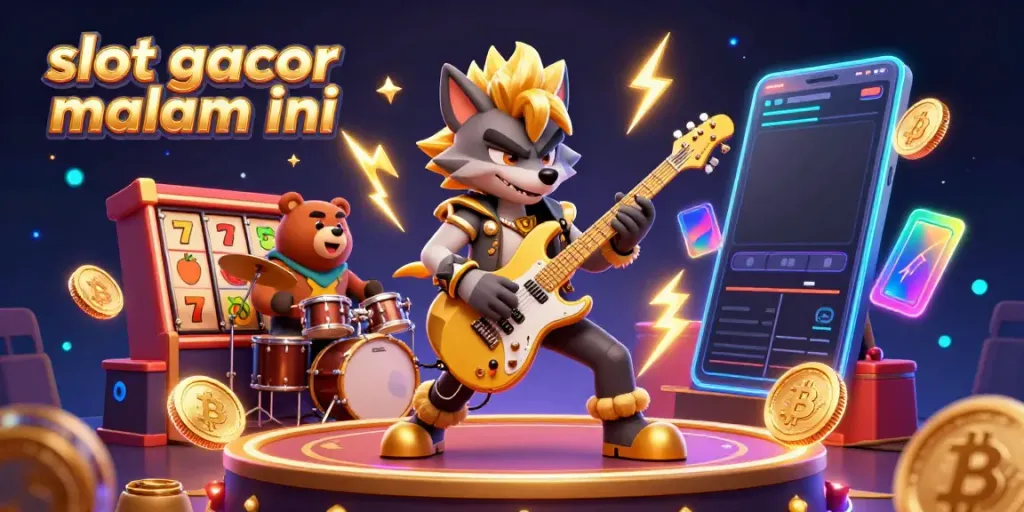 Menggandakan kesenangan bermain slot gacor malam ini dengan ilustrasi 3D menakjubkan menampilkan karakter fantasi dan simbol permainan.