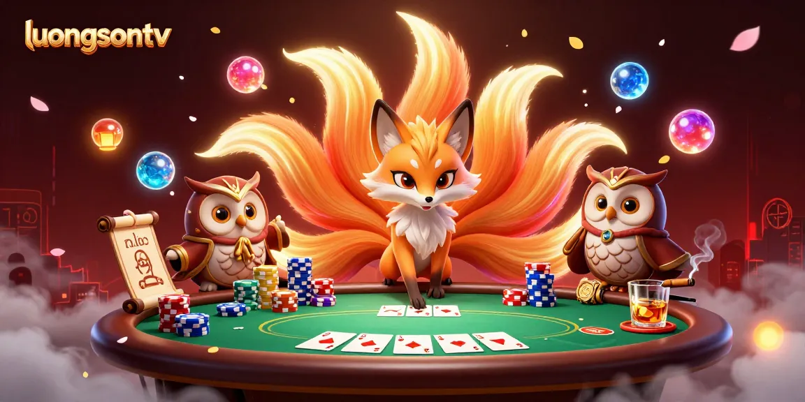 Experience winning moments with luongsontv as vibrant spirit characters light up a poker scene.