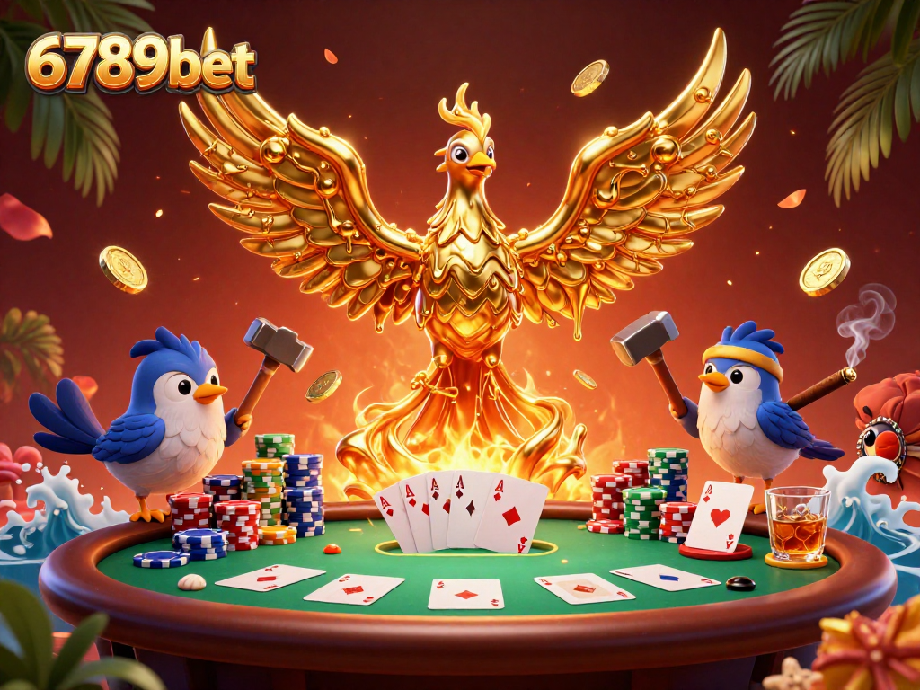 Experience exciting gaming action with 6789bet's vibrant casino atmosphere, showcasing a golden phoenix.